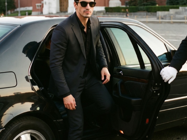 Stepping out from car